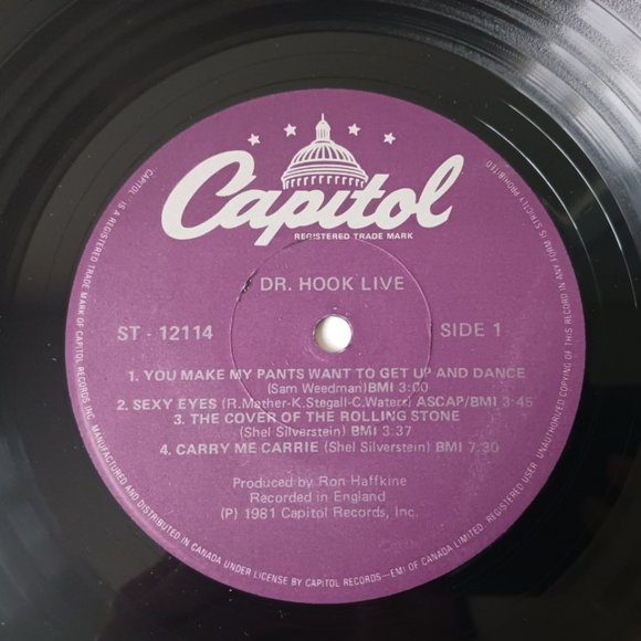 Vintage Dr. Hook Live In The U.K. vinyl record 1981 first pressing, original - Picture 6 of 7
